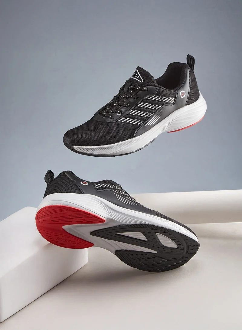 Campus حذاء رياضي رجالي أسود بتصميم خطوط أنيقة وجمالية رياضية عصرية