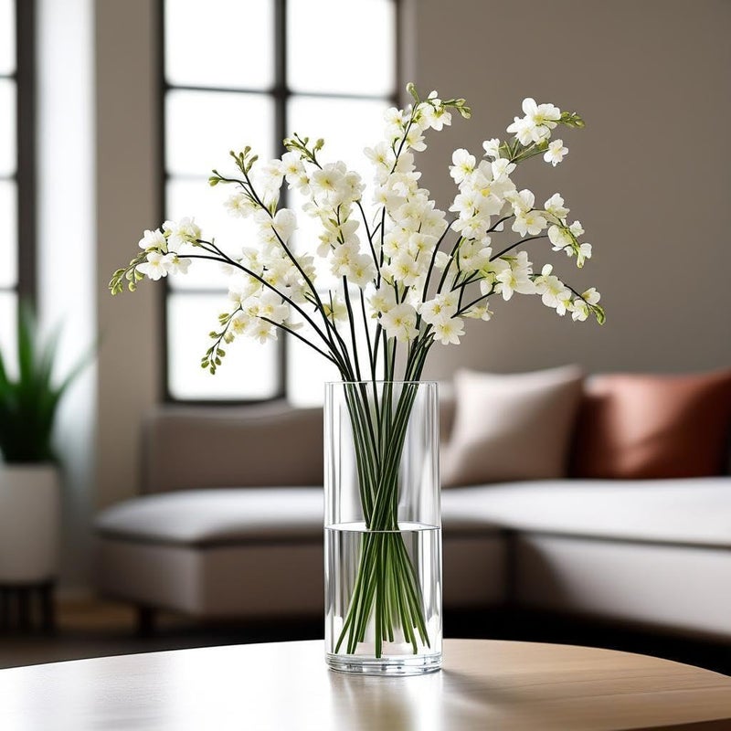 CYS EXCEL Clear Glass Cylinder Vase (H:12" D:4") | Multiple Size Choices Glass Flower Vase Centerpieces | Hurricane Floating Candle Holder - Image 1