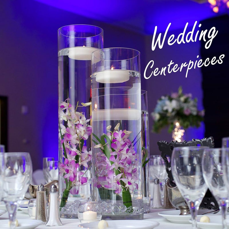 CYS EXCEL Clear Glass Cylinder Vase (H:12" D:4") | Multiple Size Choices Glass Flower Vase Centerpieces | Hurricane Floating Candle Holder - Image 5