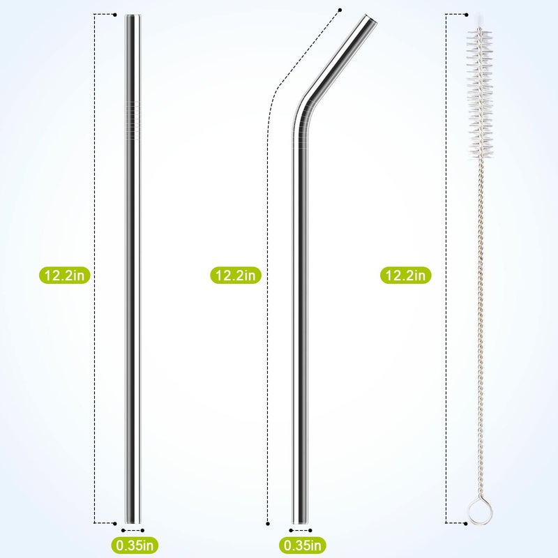 UDOGI 6 Pack Stainless Steel Straw Replacement 40 oz for Stanley Adventure Travel Tumbler Reusable Straws with Cleaning Brush Compatible with Stanley 40oz Stanley Cup Tumbler  - Image 2