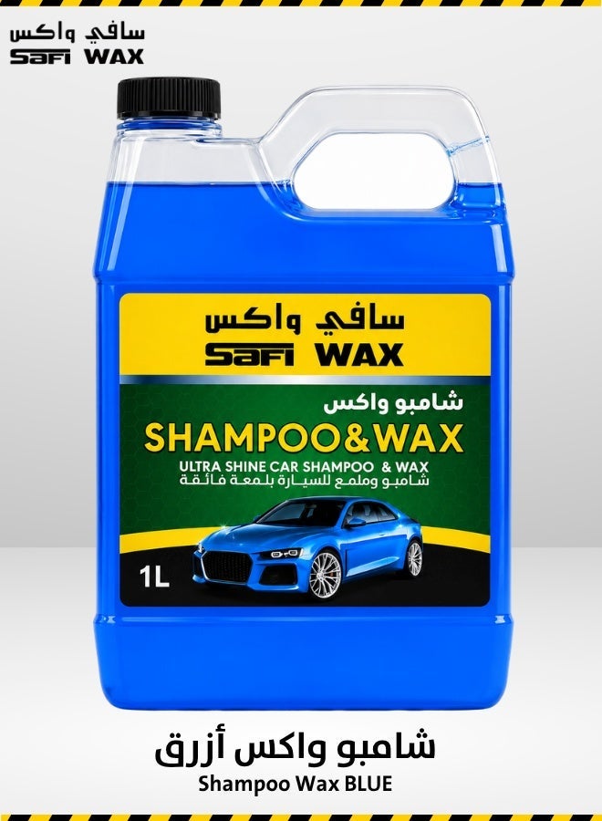 Safi Wax Ultra Shine Car Shampoo & Wax – Deep Cleaning Car Wash with Wax Protection – 1L (BLUE)