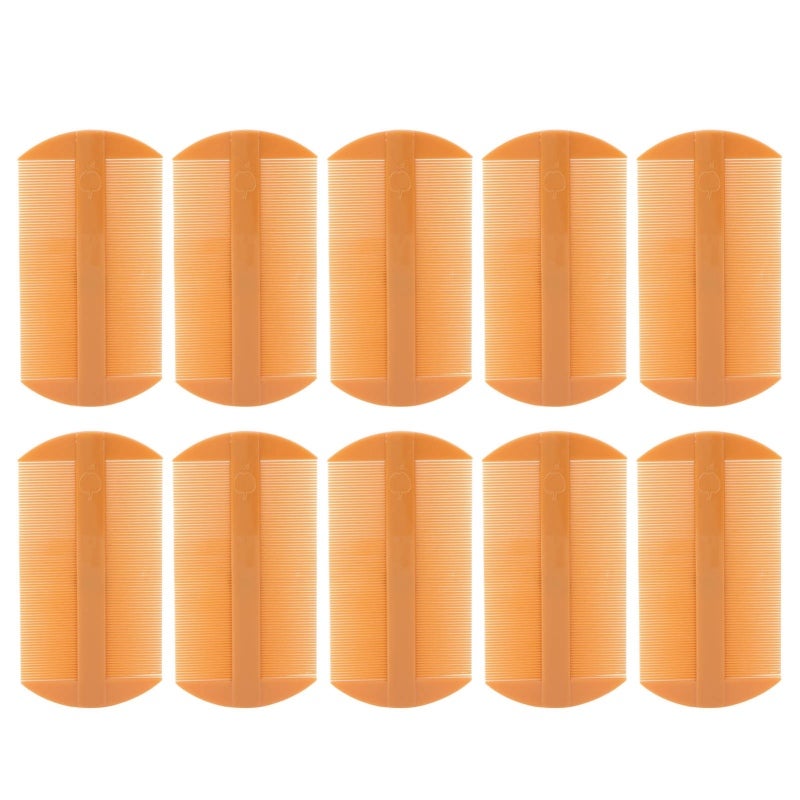 Double Sided Lice Comb 2-in-1 Round Fine Toothed Slip Resistant Durable Nit Removal Comb - Gentle Scalp Friendly Lice Treatment Tool for Home Use Kids All Hair Types - Image 1