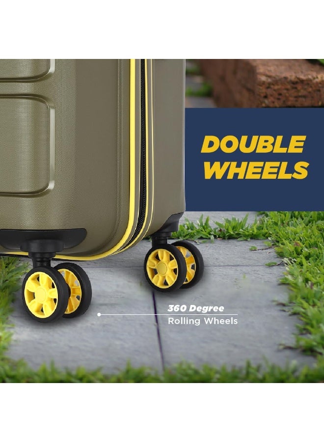 Kamiliant by American Tourister Harrier Zing|Trolley Bag Set of 3 (55+68+79 cms) for Travel| Hard Case Polypropylene (PP) Suitcase|360° 8-Wheel Spinner Luggage Trolley|Combination Lock|Military Olive - Image 2