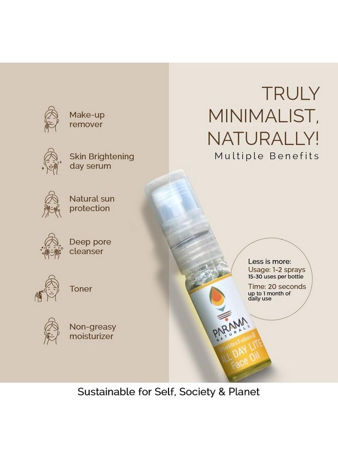 PARAMA NATURALS - Turmeric All Day Lite Moisturizing Face Oil 5Ml For Skin Brightening & Radiant Glow Antiaging Nongreasy Oil Sensitive & Acneprone Skin. - Image 1