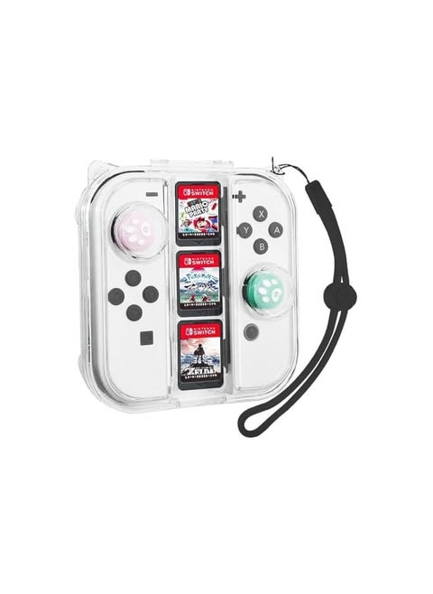 Nintendo Switch Joy-con Case, Mini Storage Case for Joy-con, Portable Dust-Proof Protective Cover for Nintendo Switch & Switch OLED Joy Con and Accessories, Travel Joycon Shell with 3 Game card slots