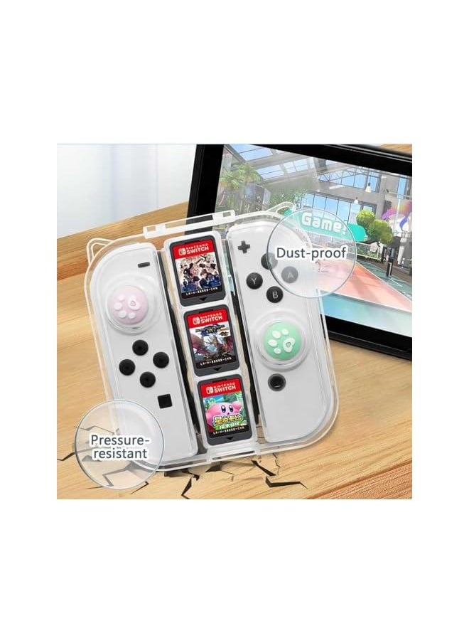 PROMASS - Nintendo Switch Joy-con Case, Mini Storage Case for Joy-con, Portable Dust-Proof Protective Cover for Nintendo Switch & Switch OLED Joy Con and Accessories, Travel Joycon Shell with 3 Game card slots - Image 1