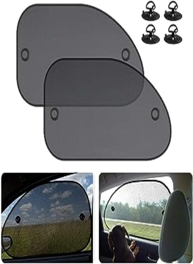 SYOSI Car Window Sunshades, Side Window Sunshades, Cling Sunshade, for Car Windows, Sun, Glare, and UV Rays Protection for Your Child - Baby Side Window Car Sun Shades, 2 Pack (Universal)