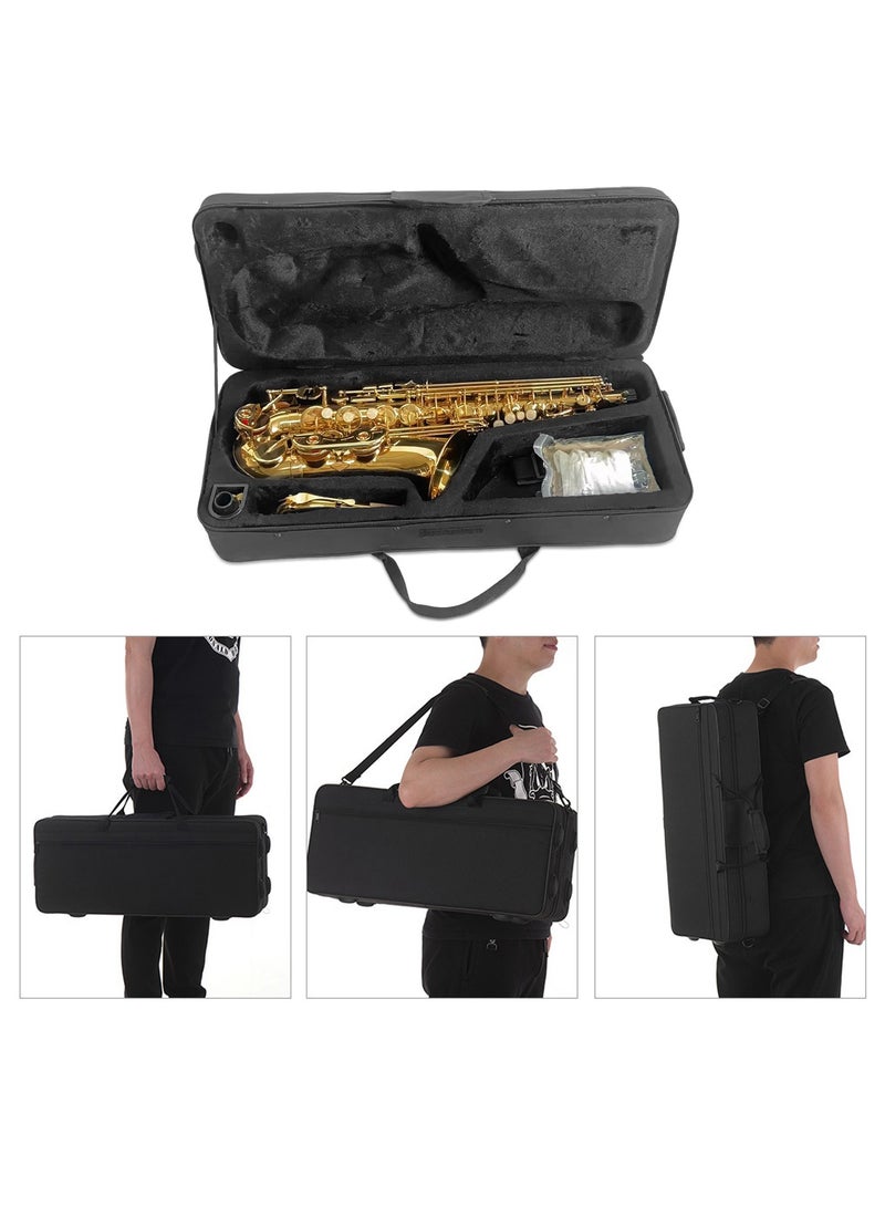 Generic Golden Eb Alto Saxophone Sax Brass Body White Shell Keys Woodwind Instrument with Carry Case Gloves Cleaning Cloth Brush Sax Neck  - Image 3