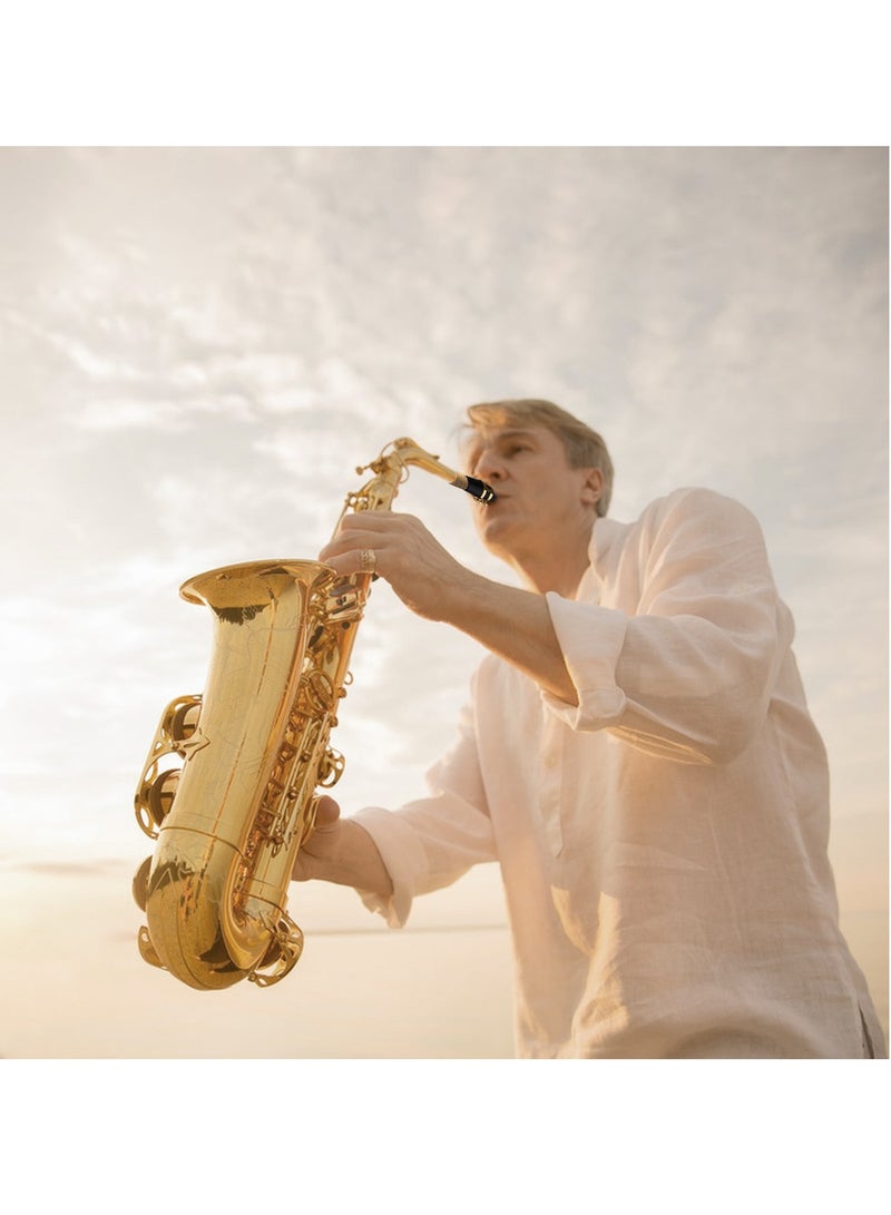 Generic Golden Eb Alto Saxophone Sax Brass Body White Shell Keys Woodwind Instrument with Carry Case Gloves Cleaning Cloth Brush Sax Neck  - Image 5