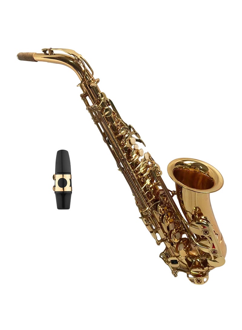 Generic Golden Eb Alto Saxophone Sax Brass Body White Shell Keys Woodwind Instrument with Carry Case Gloves Cleaning Cloth Brush Sax Neck  - Image 4