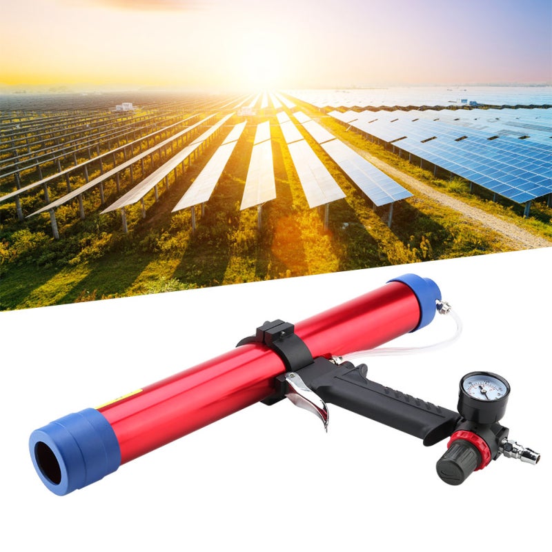 Pneumatic Glass Glue Sealant Gun 300-600ml Aluminum Alloy No Air Leakage - Labor Saving Caulking Gun for Large Area Continuous Operation - Image 2