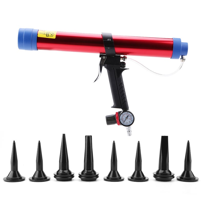 Pneumatic Glass Glue Sealant Gun 300-600ml Aluminum Alloy No Air Leakage - Labor Saving Caulking Gun for Large Area Continuous Operation - Image 1