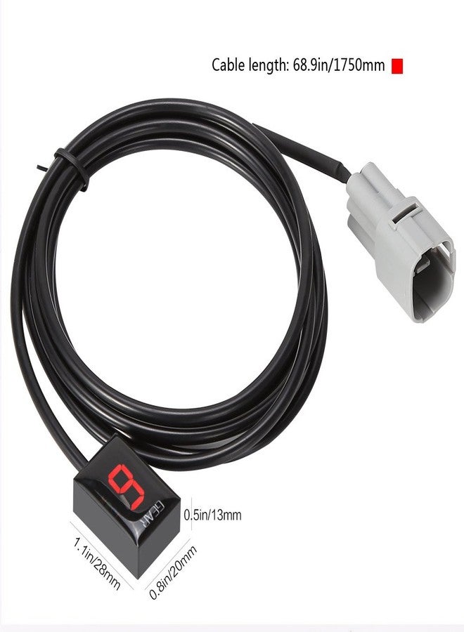 آيديا مؤشر تروس الدراجة النارية من IDEA لسوزوكي، مؤشر تروس LED أحمر مقاوم للماء لسوزوكي، مستشعرات ذراع ناقل الحركة مع شاشة LED للدراجة النارية، سهل التركيب (أحمر) - Image 4