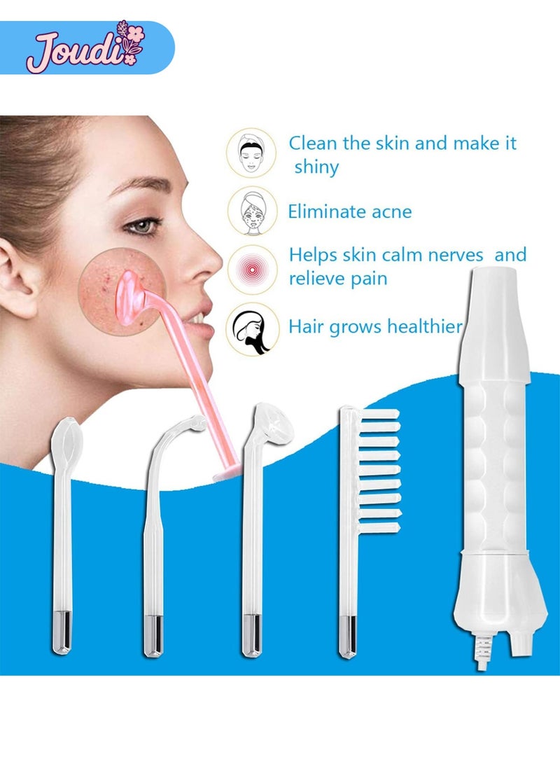 Joudi Professional High Frequency Facial Wand - 6-in-1 Skin Therapy Device with Neon/Argon Wands for Anti-Aging, Wrinkle Reduction & Scalp Stimulation - Image 2