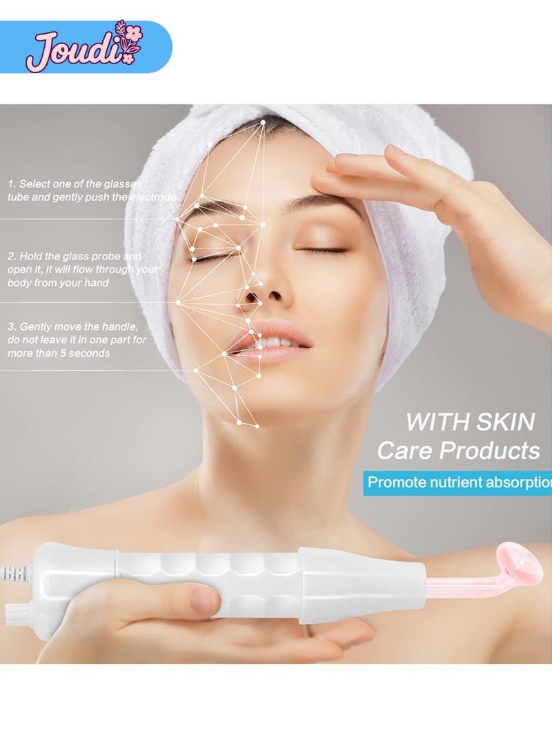 Joudi Professional High Frequency Facial Wand - 6-in-1 Skin Therapy Device with Neon/Argon Wands for Anti-Aging, Wrinkle Reduction & Scalp Stimulation - Image 5