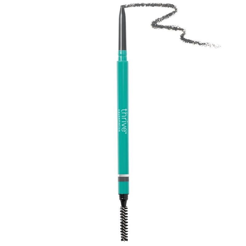 Thrive Causemetics Infinity Waterproof Eyebrow Pencil, Retractable Brow Pencil with Hyaluronic Acid & Shea Butter, Dual Ended Eyebrow Brush Spoolie, Fine Tip, Vegan & Cruelty Free, Nan (Charcoal) - Image 1