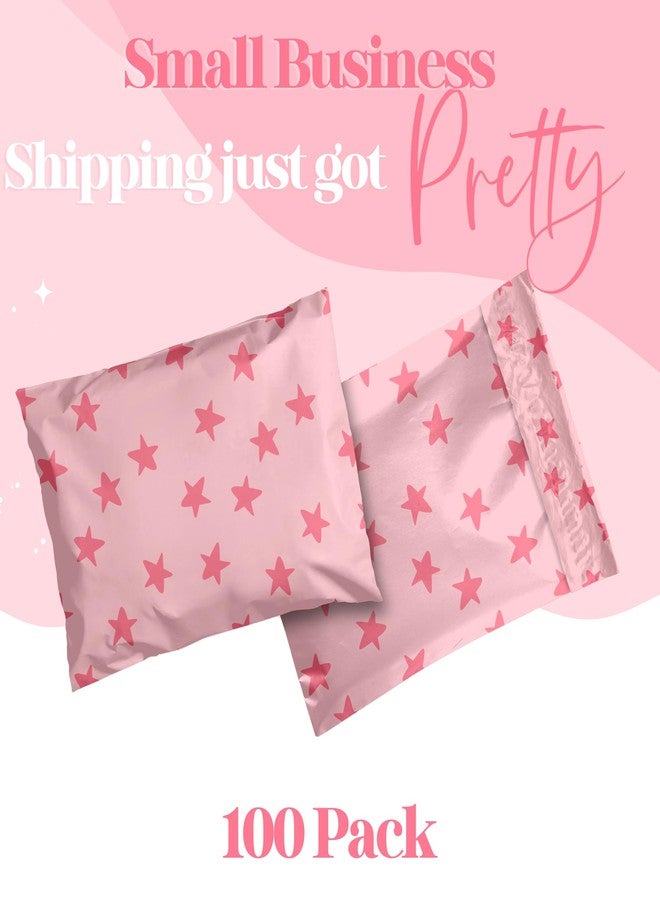 Pretty Package Store 14.5x19 Designer Poly Mailer 100 Pack Heavy Duty Waterproof Self Seal Shipping Bags for Small Business Large Mailing Envelopes Bulk Tear Resistant Cute Packaging Seeing Stars Pink - Image 2