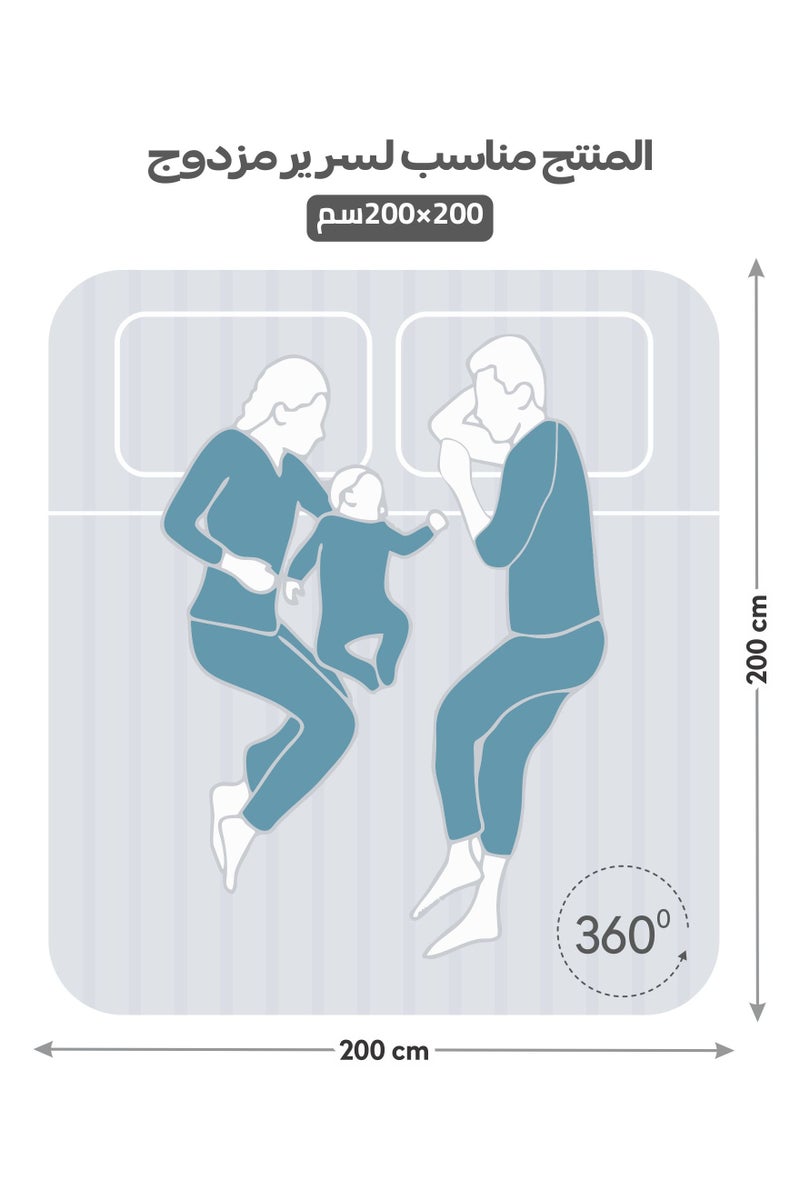 Donetella 3-Piece Striped Bedding Set – Super King Fitted Sheet 200x200+35 cm with All-Around Elastic & 2 Matching Pillowcases - Image 3