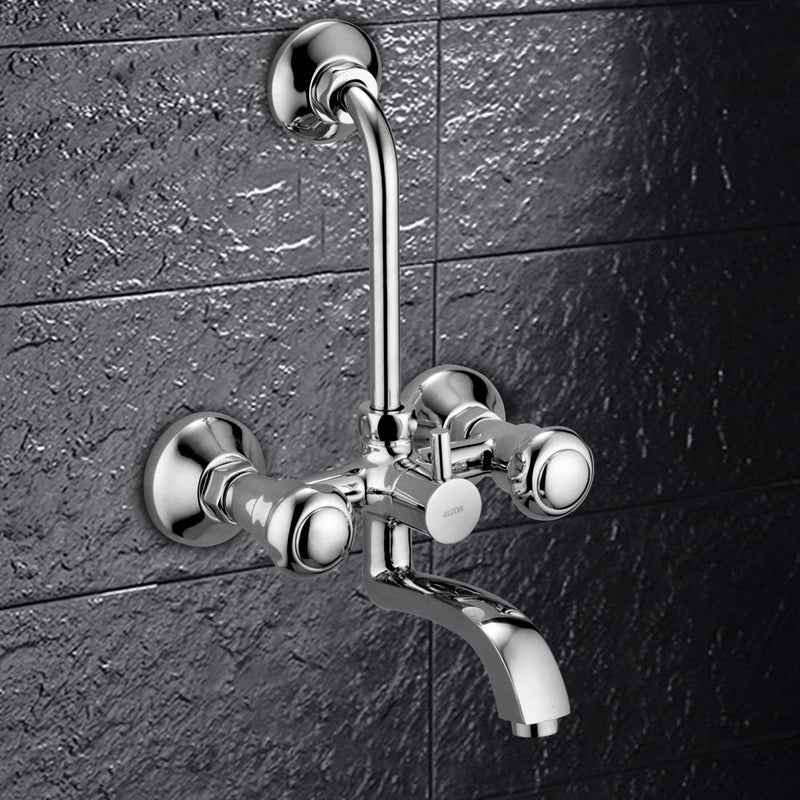 Alton ALTON SHN3095 Brass Wall Mixer with Provision for Over Head Shower and 190mm Long Bend Pipe Chrome - Image 5
