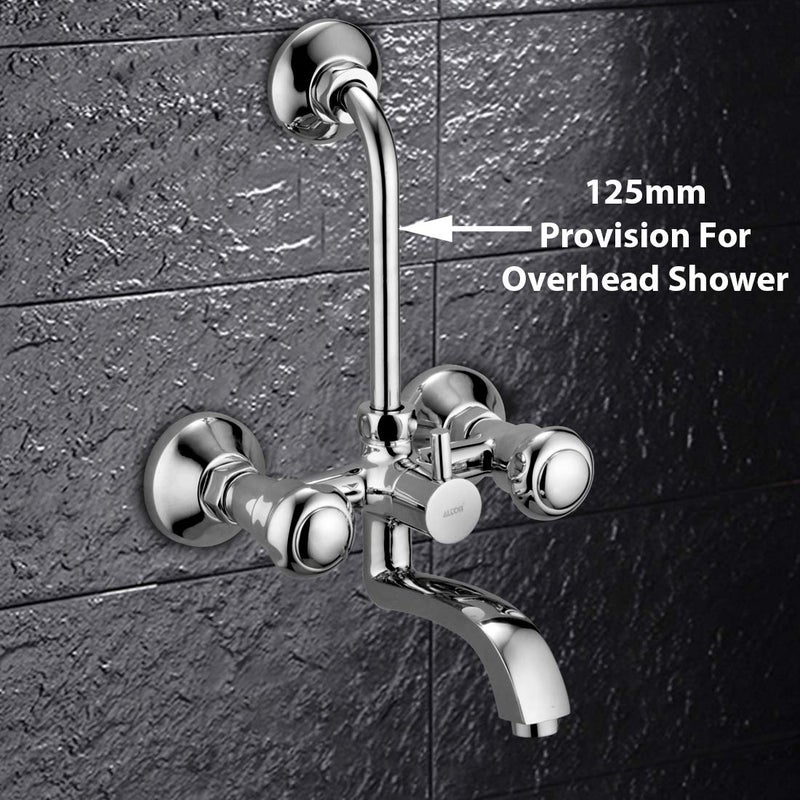 Alton ALTON SHN3095 Brass Wall Mixer with Provision for Over Head Shower and 190mm Long Bend Pipe Chrome - Image 4