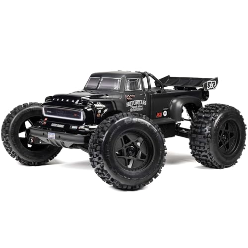 ARRMA شاحنة ARRMA RC 18 Notorious 4X4 6S BLX BRUSHLESS V6 شاحنة حيل RTR البطارية والشاحن غير متضمنين باللون الأسود ARA8611V6T1 - Image 1