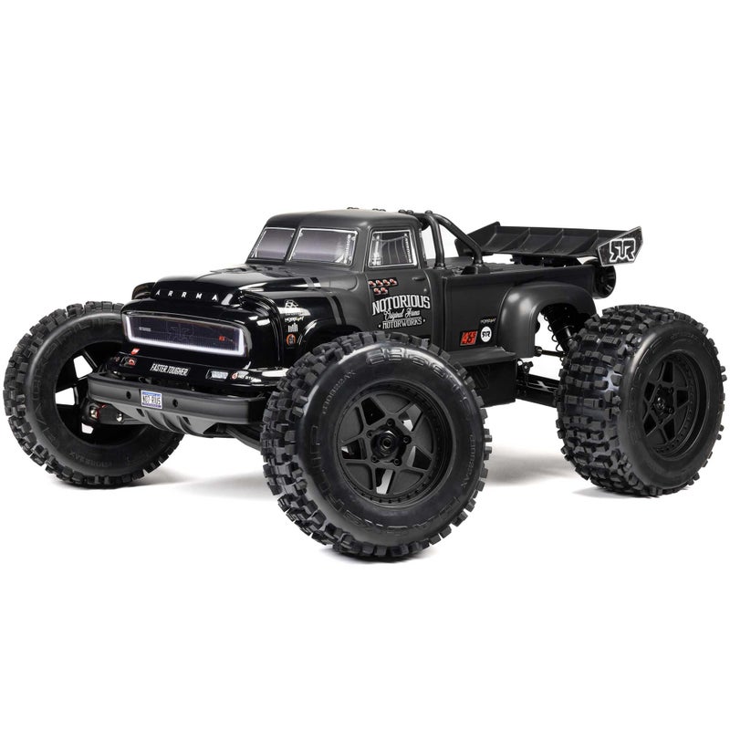 ARRMA شاحنة ARRMA RC 18 Notorious 4X4 6S BLX BRUSHLESS V6 شاحنة حيل RTR البطارية والشاحن غير متضمنين باللون الأسود ARA8611V6T1 - Image 3