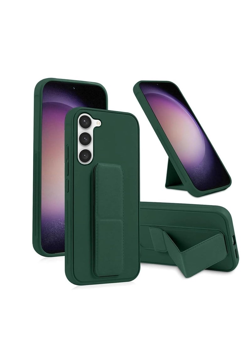 Galaxy A36 5G Back Stand Case Magnetic Car Holder Soft Silicone Horizontal & Vertical Kickstand Cover Wrist Strap Full protection Case for Samsung Galaxy A36 5G (Green) - Image 1