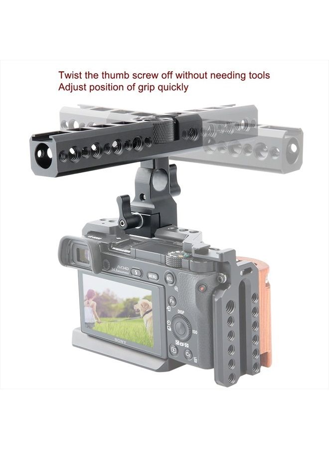 NICEYRIG Quick Release NATO Top Handle with 15mm Rod Clamp, Cold Shoe Mounts for DSLR Camera/Camcorder/Cinema Camera Cage - Image 3