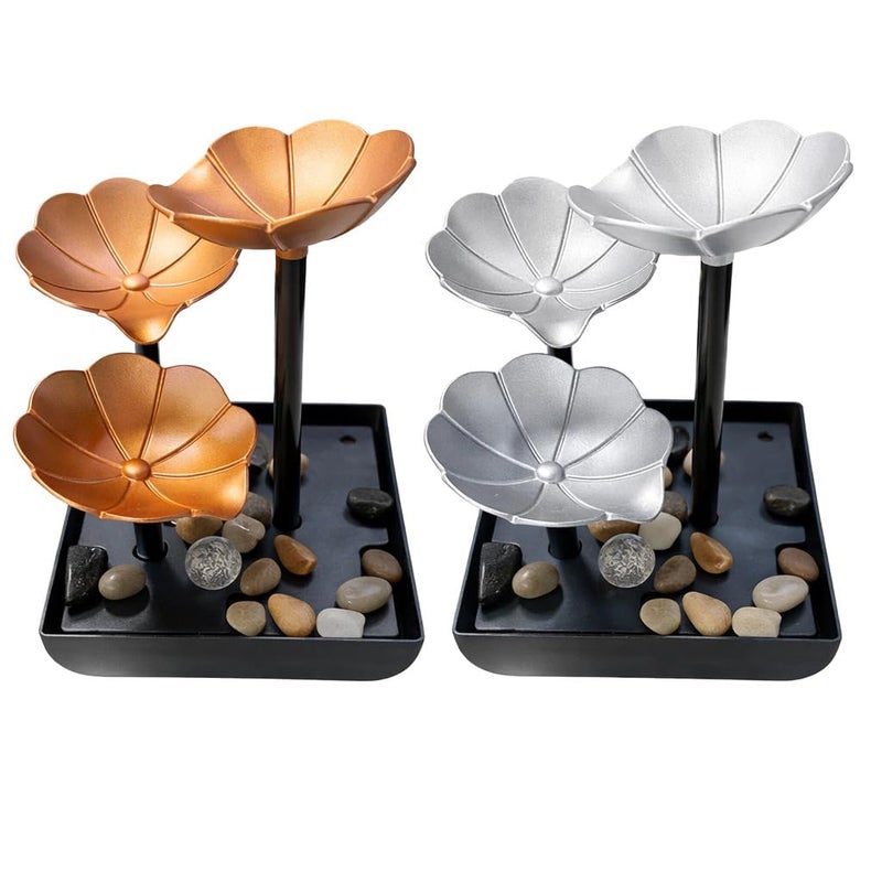 Mini Waterfall Fountain with Natural River Rocks Tabletop Relaxation Meditation Indoor for Office and Entertainment Space - Image 4