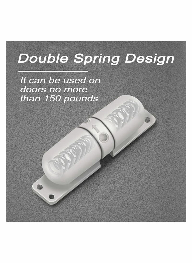 SYOSI Automatic Door Closer Safety Wheel Roller Spring Door Closer Easy to Install to Convert Hinged Doors to Self Closing Diecast Construction White  - Image 4