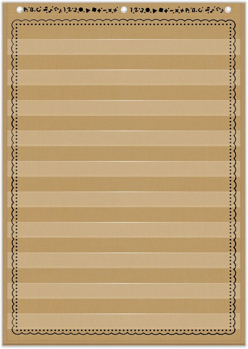Eamay Standard Pocket Charts, Clear 10 Pocket Chart for Teacher Lessons in a Classroom or Home Use – Fits Standard 3” Sentence Strips and Word Cards, Brown - Image 5