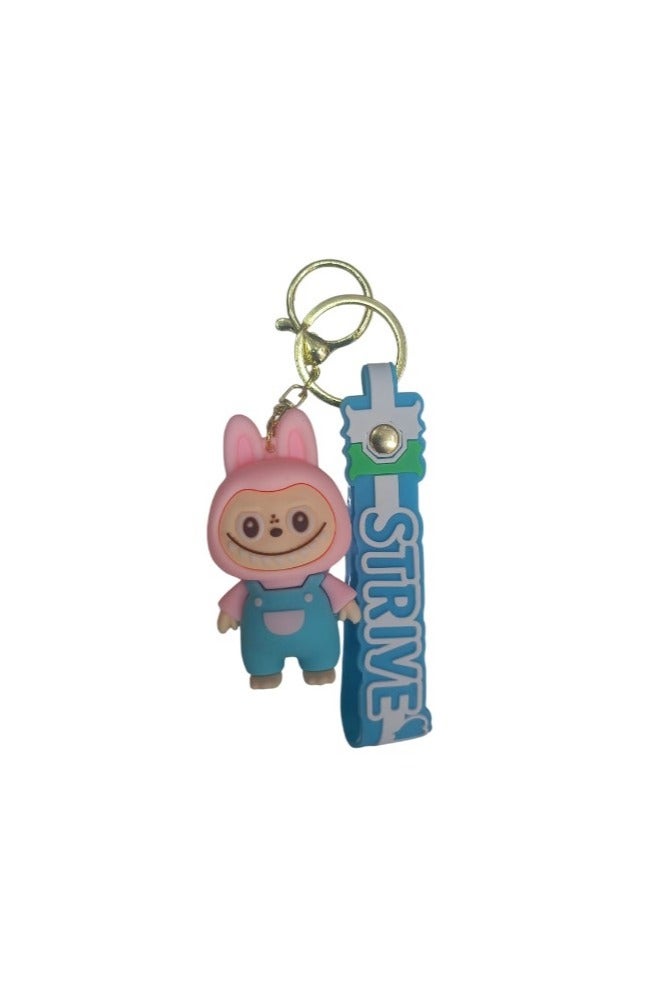 Labubu Toy Keychain Cartoon 3D Plastic Lovely Keychain (Assorted Color)