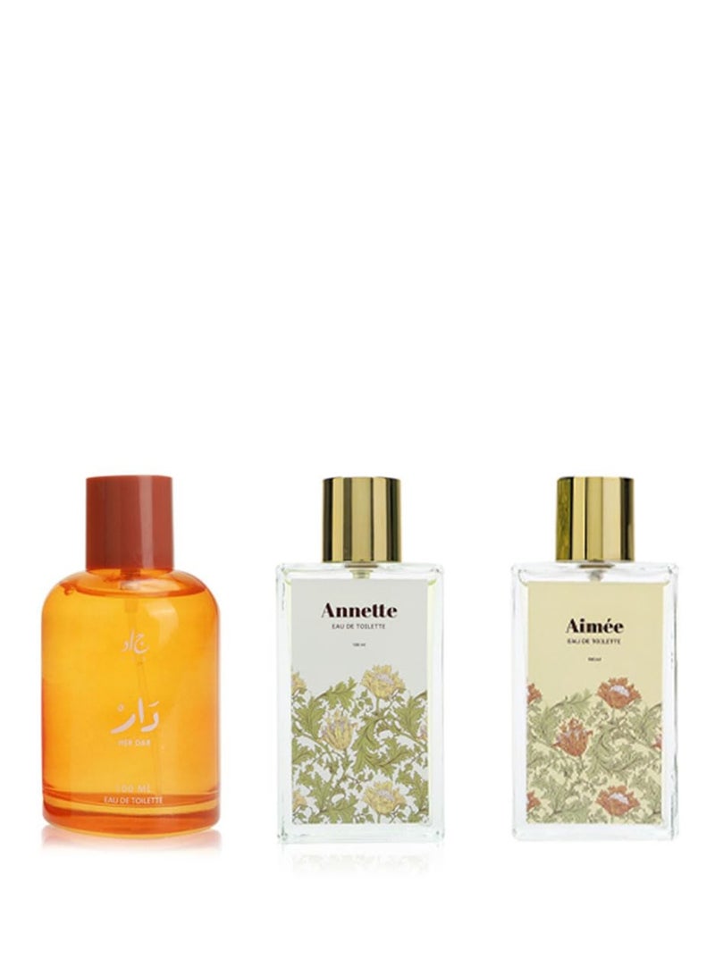 Jad Bundle of Women collection (Annette, Her Dar & Aimee) EDT 100ml x 3pcs - Image 1