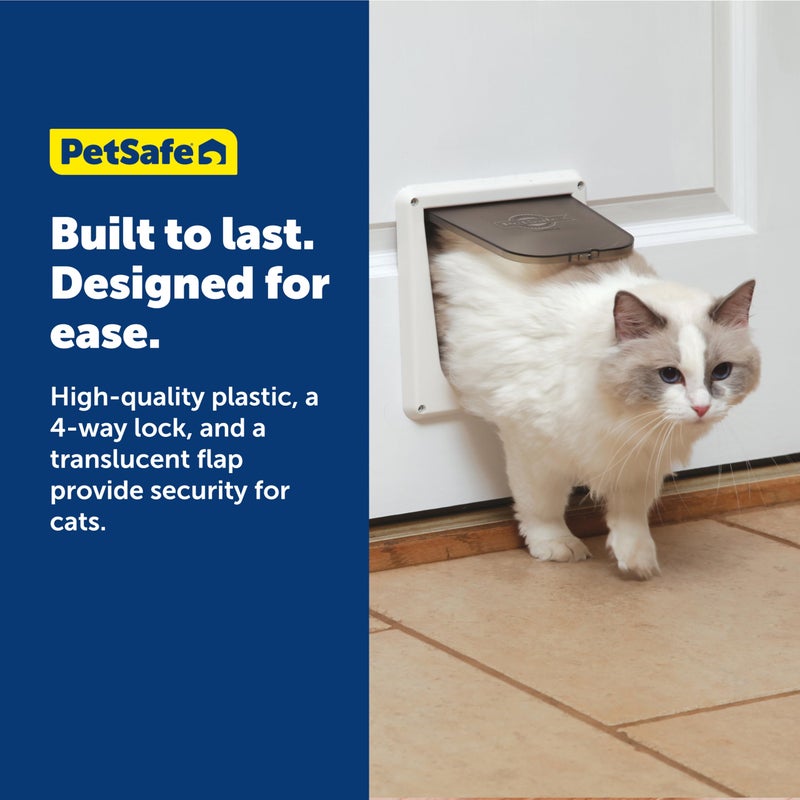 PetSafe 4-Way Interior Locking Cat Door - Allows Convenient Movement Between Rooms & Minimizes Scratching - Tinted Durable Plastic Privacy Door for Feeder & Litter Box - Image 5
