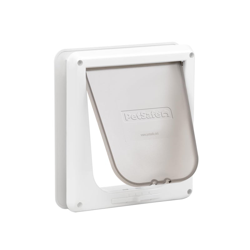 PetSafe 4-Way Interior Locking Cat Door - Allows Convenient Movement Between Rooms & Minimizes Scratching - Tinted Durable Plastic Privacy Door for Feeder & Litter Box - Image 1