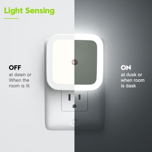 Hudux Sensor Night Light, Plug into Wall, LED Night Light for Adults, Bedroom, Cool White, 1Pcs - Image 2