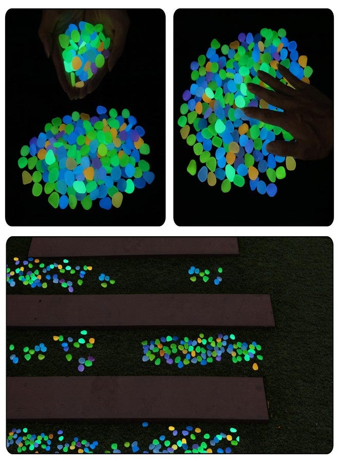 Oubest Glow in The Dark Pebbles/Glow Stones/Glowing Rocks Blue Decor for Garden/Fish Tank/Aquarium/Walkway/Driveway/Plant Pots/Bonsai (200, Multi-Colored) - Image 3