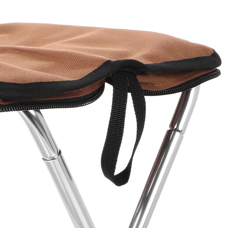 Portable Folding Camping Stool With Lightweight Collapsible Seat For Outdoor Travel Hiking Fishing BBQ Gardening Brown - Image 5