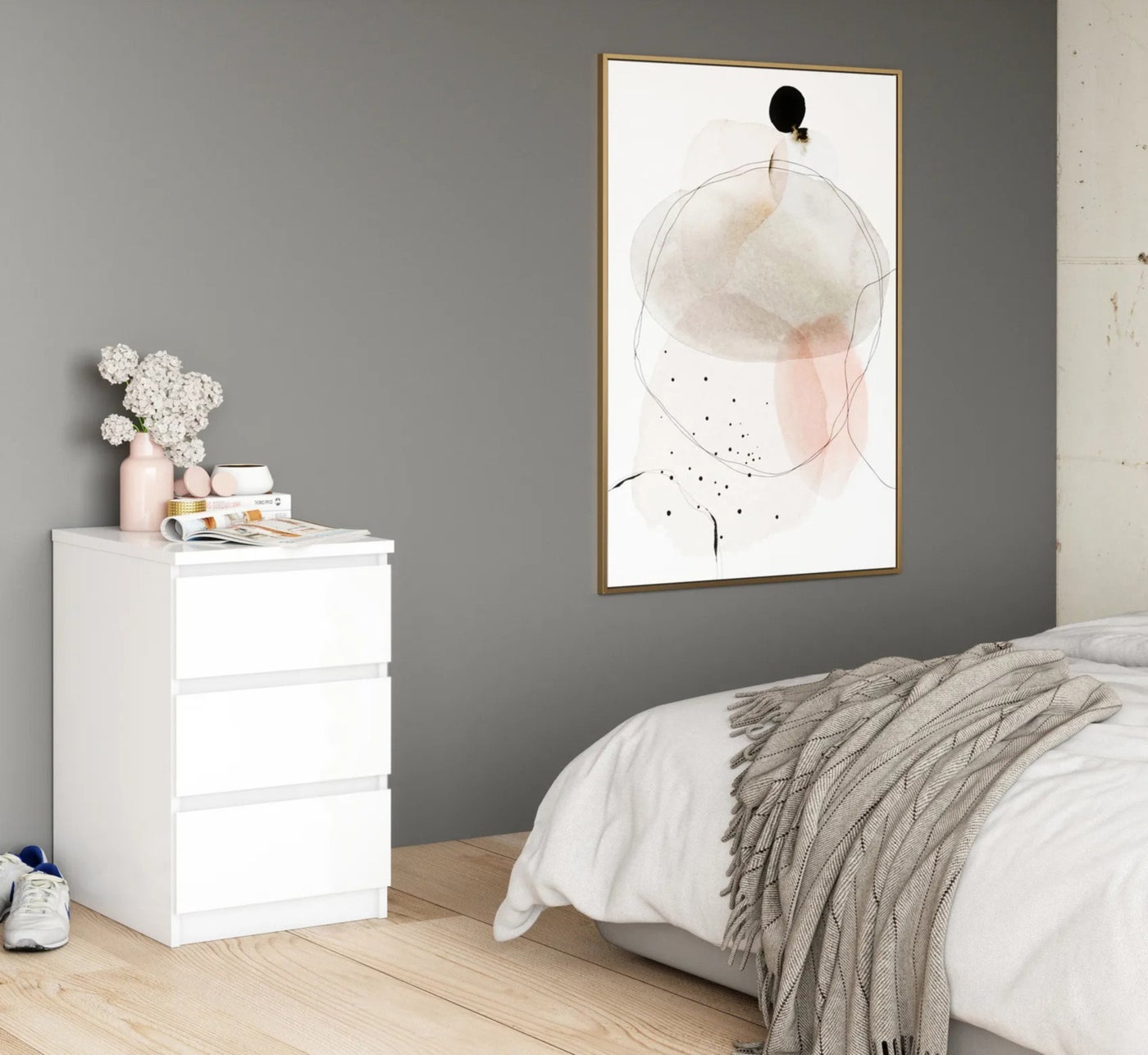 Modern MDF nightstand - Height 65 cm - Width 40 cm - Depth 36 cm, from Furniture Store.