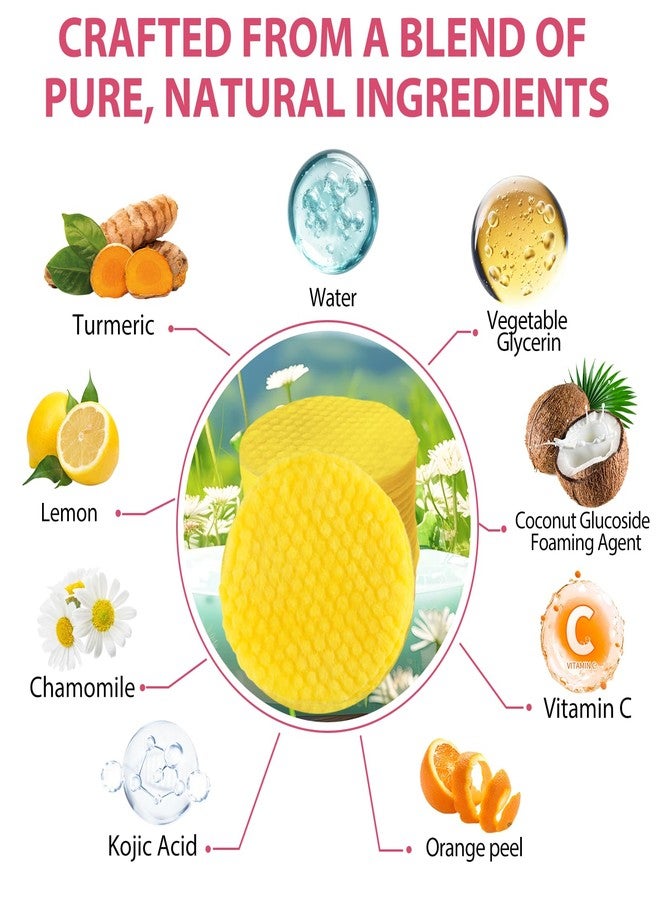 2 Pack Turmeric Cleansing Pads, Turmeric Exfoliating Pads for Face - Image 3