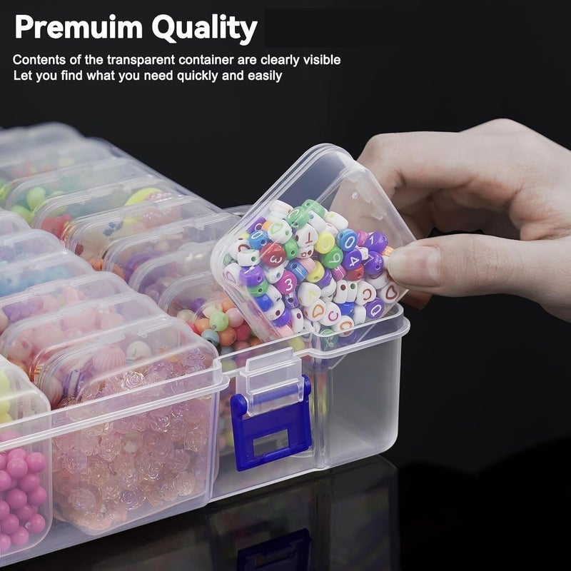 EARTHCONE 13pcs Clear Storage Box and Organizer for Small Bead Jewelry pearls nails Crochet Sewing Scrapbooking DIY Craft 1Set - Image 5