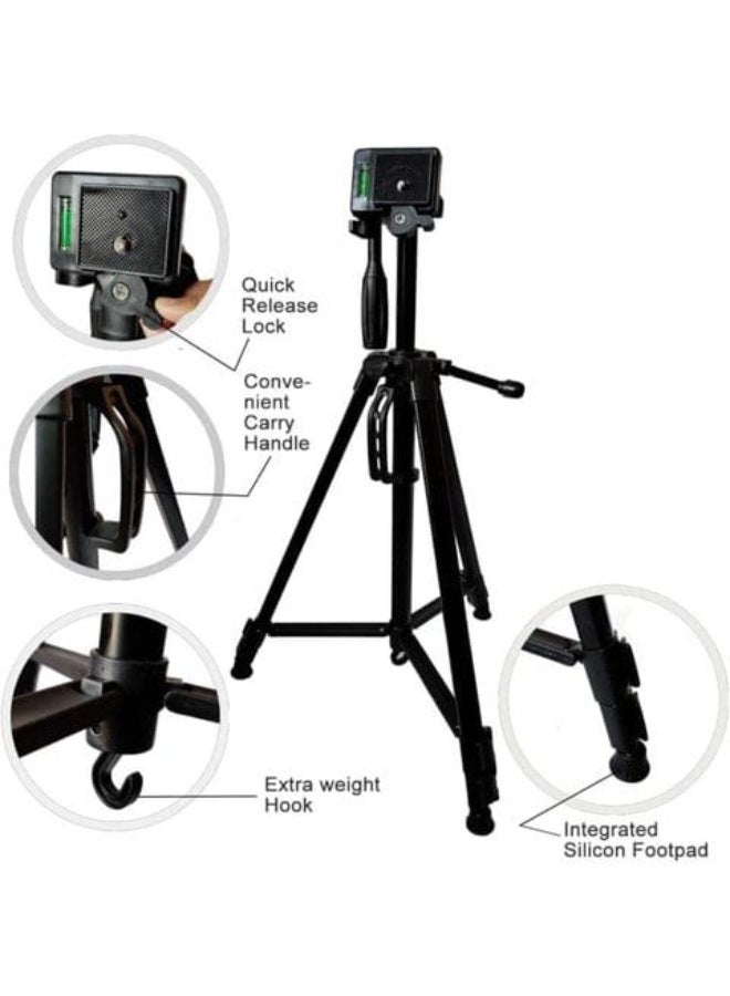 حامل كاميرا ثلاثي القوائم 3366 برأس دوار 360 درجة أفقيًا ورأسيًا - لكاميرات DSLR - Image 4