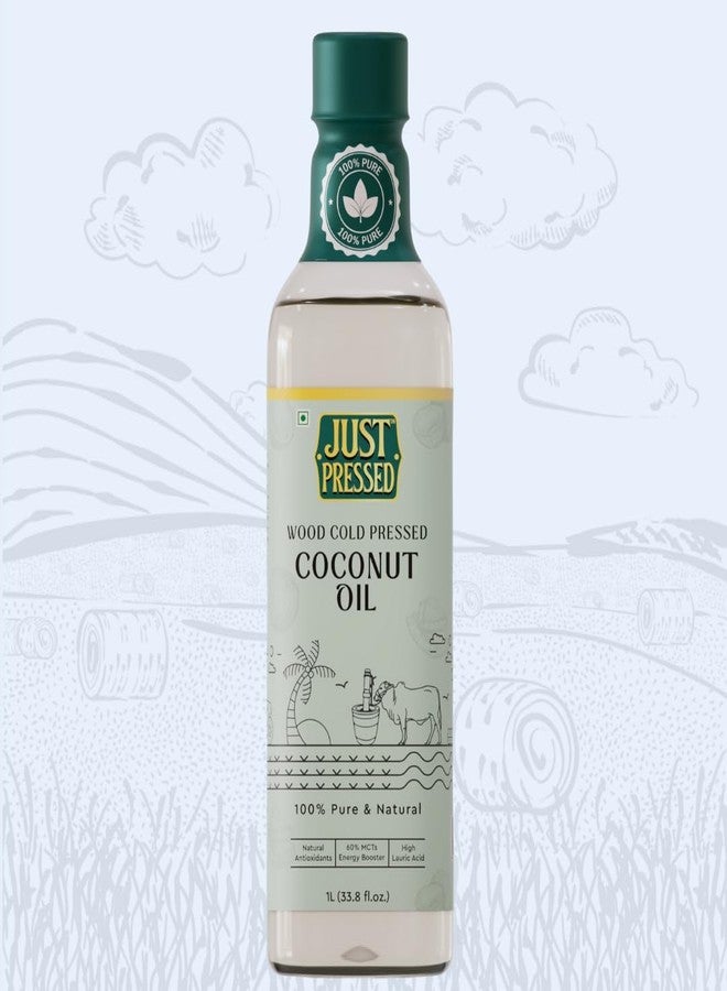 Just Pressed Combo Pack Of Coconut Oil (1000ml) Each | Wood Cold Pressed (Kacchi Ghani) | Multipurpose Oil, Edible Oil Extracted on Wooden Churner (Pack Of 1) - Image 1
