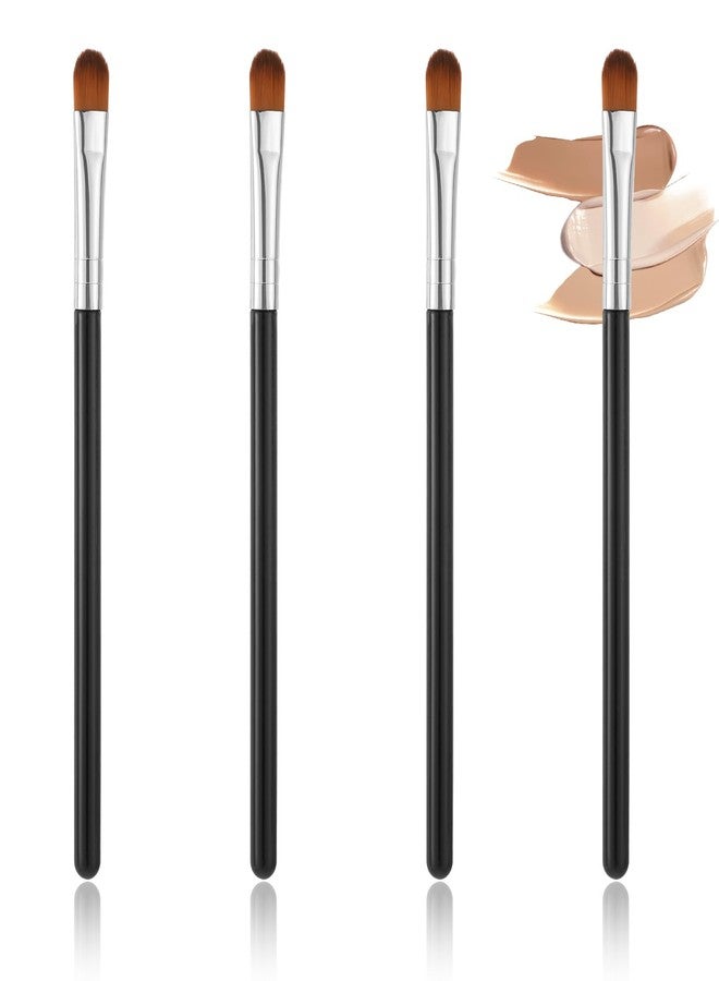 Fyntave 4 Pcs Flat Concealer Brush Eye Eyeshadow Primer Brush Small Blending Brushes Eyeshadow Applicator Brushes for Makeup Blending Powder Cream Highlight - Image 1
