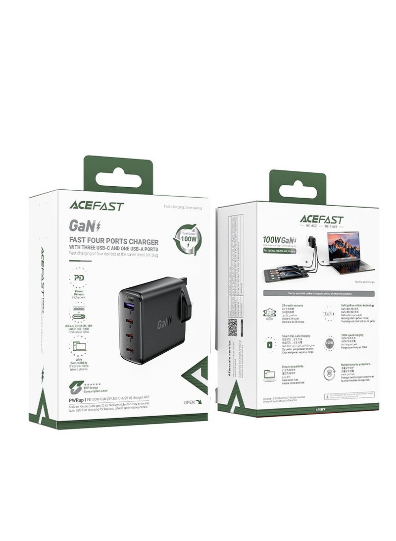 ACEFAST Fast Charge Wall Charger A97 PD100W GaN (3xUSB-C + 1xUSB-A) UK - Image 3