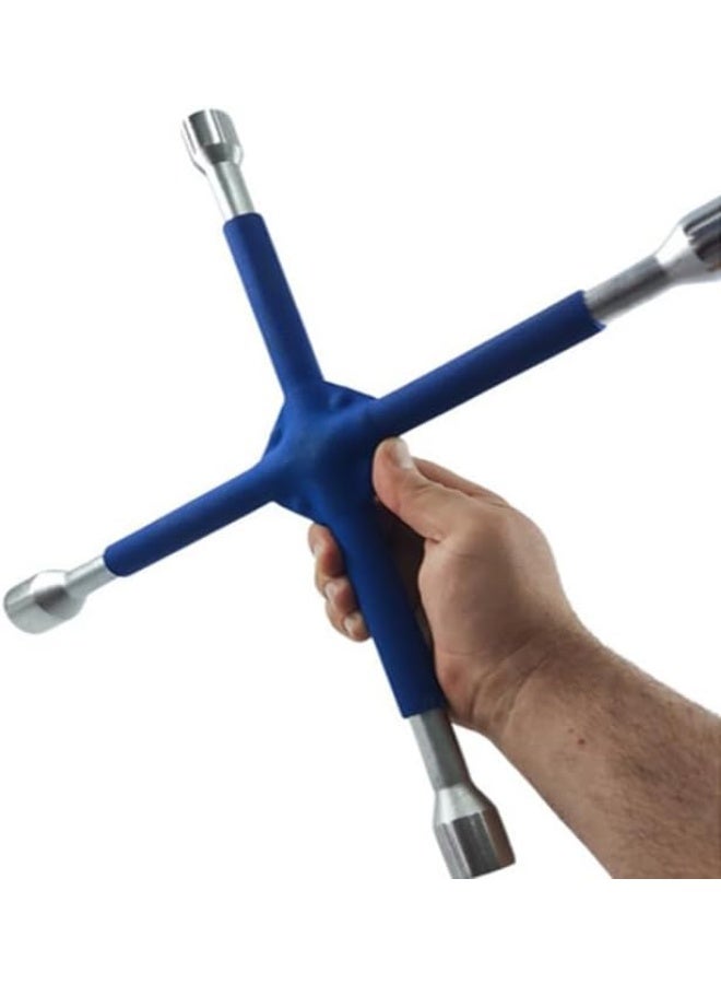 Cross Wheel Impact Wrench – Car Tire Pry Tool, 35cm Heavy Duty Wheel Lug Wrench (17/19/21/23mm) - Image 2