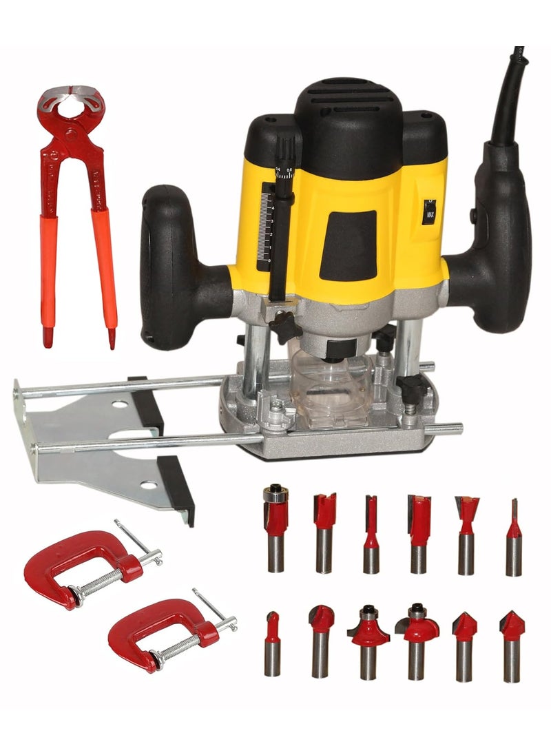 Digital Craft Digital Craft Electric Multifunction Woodworking Carving Machine Trimming Machine Slotting Machine Furniture Processing Tools Electric Router Machine kit8Inch Pincer Plier2 G Clamp  - Image 1