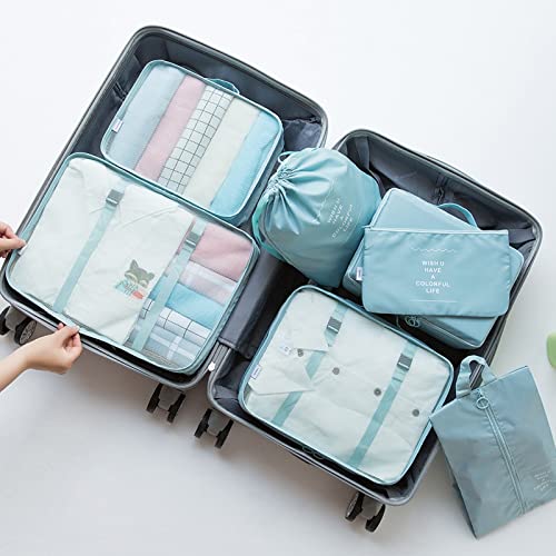 Niwlix Travel Organizer Pouch 7Pcs Packing Cubes for Travel Travel Essentials Pouch Packing Bags for Clothes, Travel Organizer for Women, Packing Cubes (Blue) - Image 5