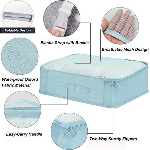 Niwlix Travel Organizer Pouch 7Pcs Packing Cubes for Travel Travel Essentials Pouch Packing Bags for Clothes, Travel Organizer for Women, Packing Cubes (Blue) - Image 3