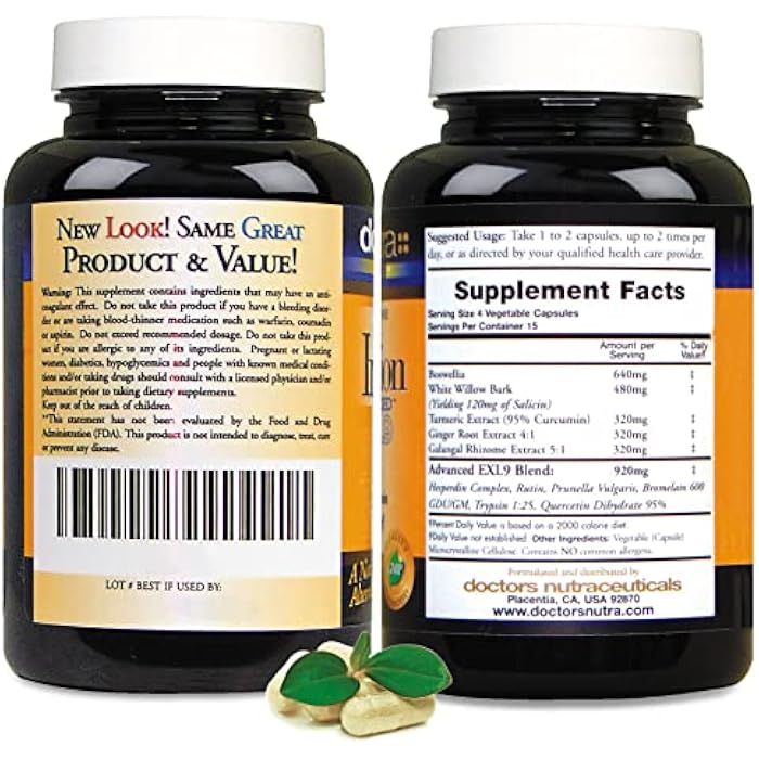 Doctors Nutra Nutraceuticals InflamEzze - Turmeric, Curcumin, Ginger Supplement - Gluten-Free, 60 Capsules - Image 3